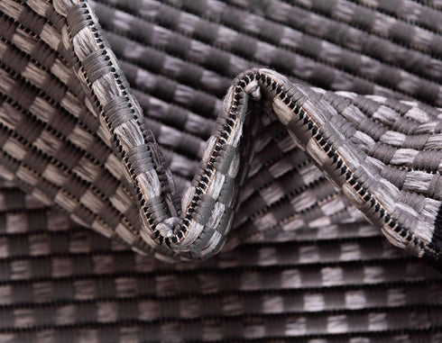 Unique Loom Outdoor Border Collection Area Rug, Multi Border, 2' 2" x 3' Rectangle, Gray/Black