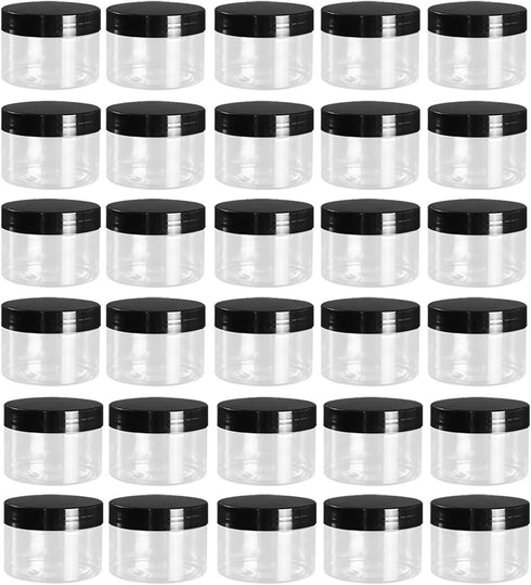 Tosnail 30 Pack 4 oz Clear Plastic Jars - Leak-Proof Round Food Safe Storage Containers for Kitchen, Beauty, Spices
