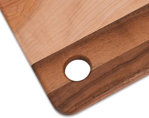CONSDAN Small Wood Cutting Board for Kitchen, Hardwood Chopping Board for Meat, Vegetables, Fruits, 14 x 7 x 10/16 in