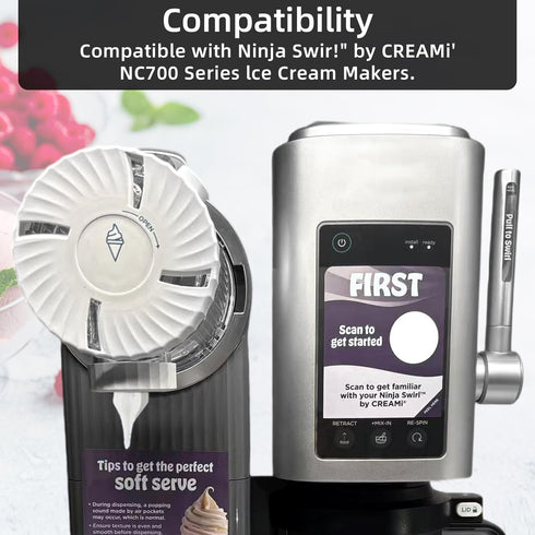 4 Pack Lids,NC700 creami swirl pints and Makers Containers Cups creami accessories Compatible with Swirl Ice Cream