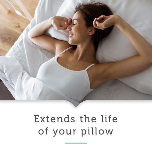 AllerEase Hot Water Wash Breathable Pillow Protector, Standard/Queen Size, 2 Pack, White