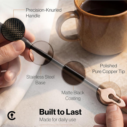 Coffee Key Stirring Tool for Black Coffee Enthusiasts - Enhance Flavor & Smoothness