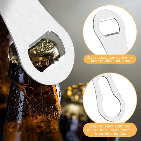 2 Pieces V Rod Bottle Opener and Pour Spout Remover, Stainless Steel for Bartenders and Home Kitchen