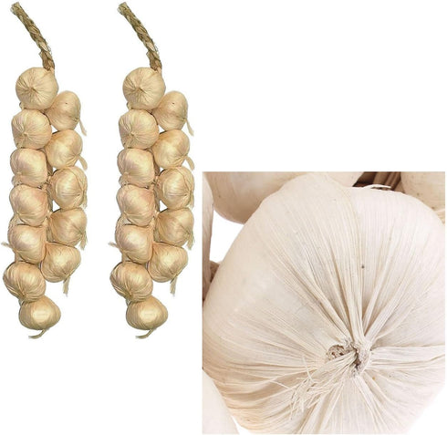 2 Pack SpeedDa Kitchen Garden Indoor Decor Artificial Garlic Strings for Home Office Decor