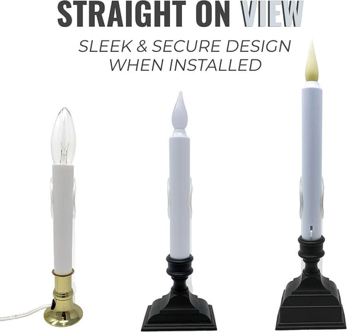 612 Vermont Window Candle Holders with Suction Cups, Fits Most Battery and Electric Window Candles