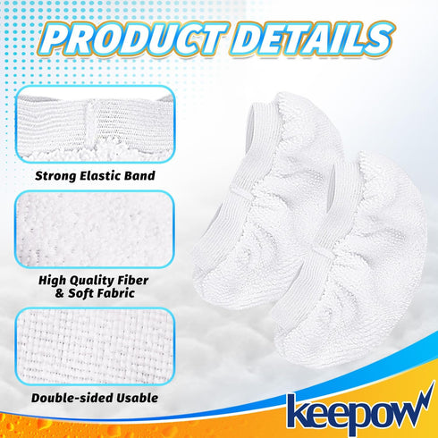 8 Pack KEEPOW Universal Microfiber Cloths for Handheld Steam Cleaner Attachments Compatible with Bissell Steam Shot