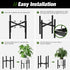 8-14 Inch (8-14inch 2PK) Urban Deco Adjustable Metal Plant Stand Outdoor & Indoor Planter With Stand Fits for Plant
