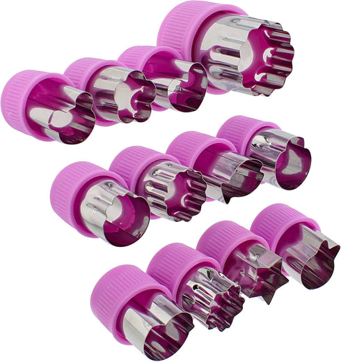 Vegetable Chopper - 12pc Mini Food Chopper with Flower, Animal, and Shape Fruit Cutter Pieces