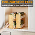 7.3" 2 Drawers(3" 2-Tier, SpaceAid Bamboo Pull Out Spice Rack Organizer for Cabinet, Heavy Duty Slide Out Seasoning