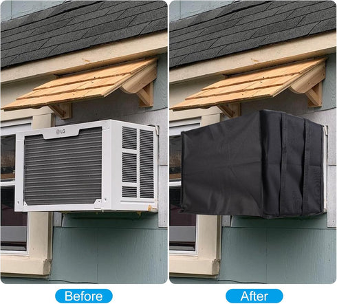 Heavy Duty Window Air Conditioner Cover, Thickened 600D Oxford AC Defender for Outside Unit, Winter Cover