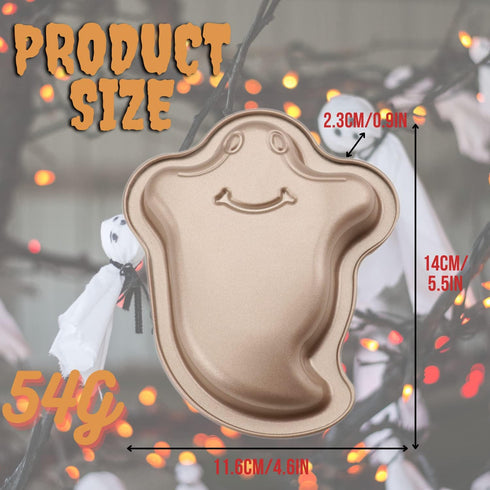 Crethinkaty Halloween Ghost Shape Mini Cake Pan Pie Mold, 5.6 Inch Cake Tin with Non Stick Coating Baking Molds Bakeware Tray for Halloween Cake Chocolate Fondant Sweets Baking Mould by Crethinkaty