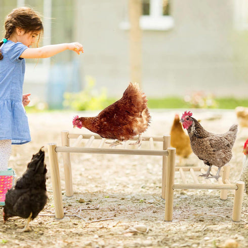Vehomy Natural Wood Chicken Perch - Adjustable Roosting Ladder for Poultry