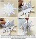 OuMuaMua Winter Christmas Hanging Snowflake Decorations, 12PCS Garland & 12PCS 3D Glittery Large White Snowflakes