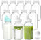CUCUMI 12 Pack 16 Oz Glass Milk Bottles with Lids, Glass Juice