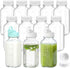 CUCUMI 12 Pack 16 Oz Glass Milk Bottles with Lids, Glass Juice