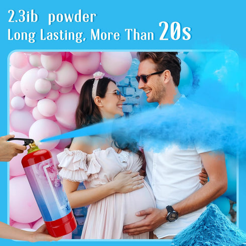 2 Packs, 2.3ib QIYVLOS Giant Gender Reveal Fire Extinguisher Gender Reveal Ideas, Baby Boy Reveal Party Ideas