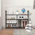 DYJIEKAI 2 4 16-20 Closet, Rows Tier Shoe Rack, Black Metal Stackable Shoe Shelf with Multifunctional Hooks, Hold