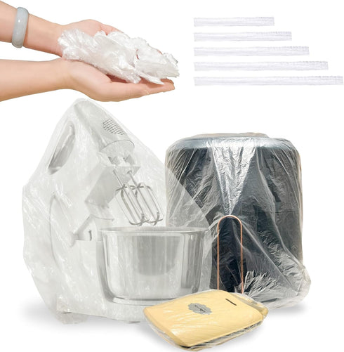 50pcs Disposable Thickened Small Appliance Dust Covers, Clear Plastic with Elastic, Oil Dust Proof for Blender, Air