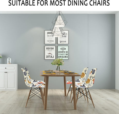 HAOYONG Waterproof Shell Chair Covers, Set of 2 Jacquard Dining Room Chair Slipcovers for Kitchen, Office, Living Room