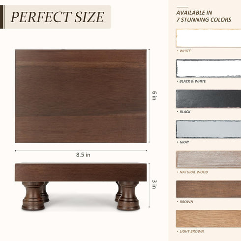 Counter EOSAHR Decorative Display Risers for Farmhouse Decor - Acacia Wood Risers Display Stands for Bathroom Organizer