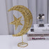 Uonlytech Glitter Moon and Star Ornament | Christmas Table Decoration | Wedding Birthday Holiday Party Supply | 20cm