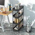 Sooyee 4 Tier Wide Storage Cart, Mobile Shelving Unit Organizer for Kitchen, Bathroom, Laundry, Black Plastic & Steel