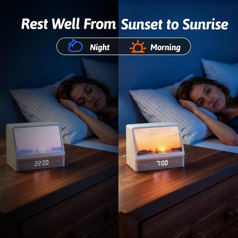 Sunrise Alarm Clock Night Light, Hatch Alarm Clock for Adults with Sound Machine Bluetooth Speaker White Noise Sound