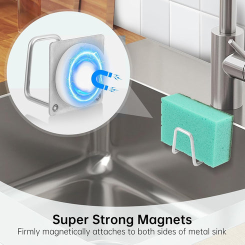 Everlling Sink,1 Magnetic Sponge Holder for Kitchen Pcs Strong Magnetic Stainless Steel Rack Stand, Kitchen