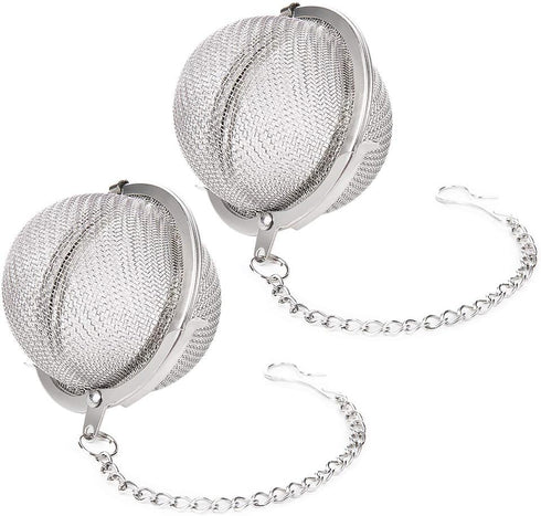 2Pcs Stainless Steel Tea Ball, 2.04 Inch Mesh Tea Infuser Strainers for Loose Leaf Tea and Seasoning