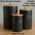 Countertop Set 3 Set Ceramic Kitchen Canisters for of with Airtight Bamboo Lids - Black Kitchen Canisters with Airtight