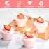 4 oz 50 Pack Qeirudu Triangular Mini Dessert Cups with Spoons, Plastic Appetizer Cups Reusable Shooter Cups for Pudding