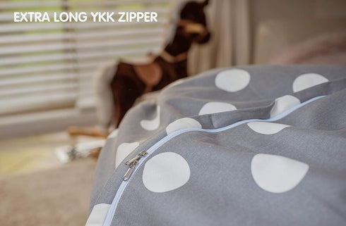 WEKAPO Stuffed Animal Storage Bean Bag Chair Cover for Kids | Stuffable Zipper Beanbag for Organizing Children Plush