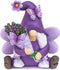 Lavender Gnomes Decor: Spring Resin Garden Gnome Decorations for Home Indoor/Outdoor, Pastel Purple Butterfly Gnome
