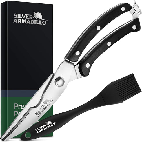 Heavy Duty Stainless Steel Poultry Shears for Bone, Chicken, Meat, Fish, Seafood, Premium Spring Loaded Scissors