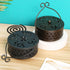Portable Iron Mosquito Incense Coil Holder Box with Lid and Handle for Home Outdoor Garden, Black