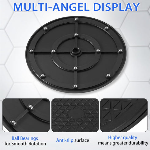 HNMZDS 10 Inch (360 Lazy Susan Turntable Organizer, Eichzer Premium Heavy Duty Black Rotating Swivel Stand with Steel