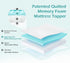 Hansleep Memory Foam Twin Size Mattress Topper - Gel Twin Mattress Pad with Deep Pocket, 39x75 Inches, White