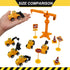 Vitalili 18 Set Construction Cake Topper, PCS Construction Cake Decorations Excavator Tower Crane Cupcake Topper
