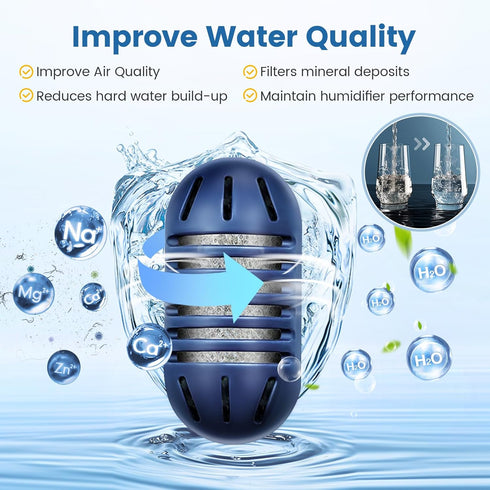 isinlive 12-Pack Demineralization Cartridge for HoMedics Ultrasonic Humidifiers, Filters Mineral Deposits