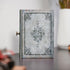 9.5 6.7 2 Vintage Book Storage Box with Drawer, Distressed Gray Faux Leather Cover with Ornate Baroque Design, Hidden
