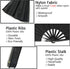 TIHOOD 2PCS Large Folding Silk Hand Fans - Black Chinese Tai Chi Fans for Men and Women Performance, Dance, Gift