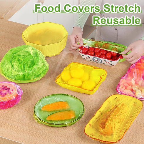 Reusable Bowl Covers | Elastic Plastic Wrap for Food Storage | Stretch Bags for Bread Proofing, Alternative to Foil (3