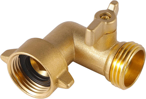 AuySier 90 Elbow Elbow 3/4" Brass Degree Hose for RV, Garden Hose Connector with Shut Off Valves, Garden Hose