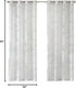 Madison Park Semi Sheer Single Curtain - Modern Botanical Print Grommet Top Window Drape 50x63"