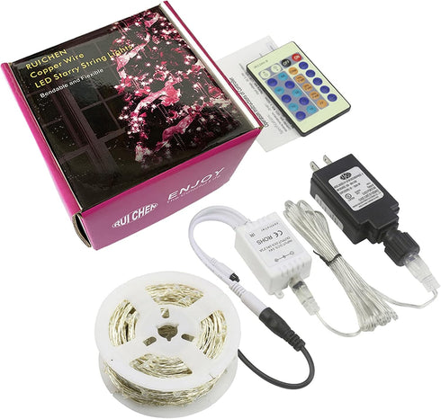 Dimmable 165 500 RUICHEN Purple Fairy Lights Plug in, Waterproof Silver Wire Ft LED Starry String Lights with Remote