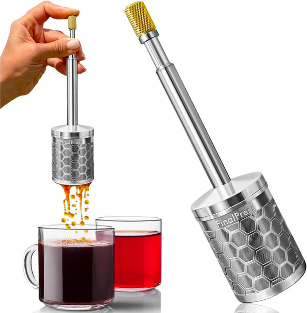 Original Coffee & Tea Maker, Portable Stainless Steel Micro French Press for Hot, Iced & Cold Brew