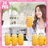 Chuangdi 24 Sets 14 oz 24 25 Pink Bow Bottles with Straws and Metal Lids Plastic Coquette Bottles Paper Straws Tumbler