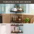 3-Tier REFGY Corner Floating Shelves with Aesthetic Greenery & Fairy Lights - Premium Wood-Textured Boho Wall Hanging