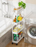 5.1" 4 LEHOM Slim Storage Cart - Tiers Bathroom Organizer Mobile Shelving Unit Storage Rolling Utility Cart Slide Out