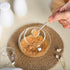 123Arts Clear Glass Sugar Bowl with Lid and Serving Spoon, 8 Ounces